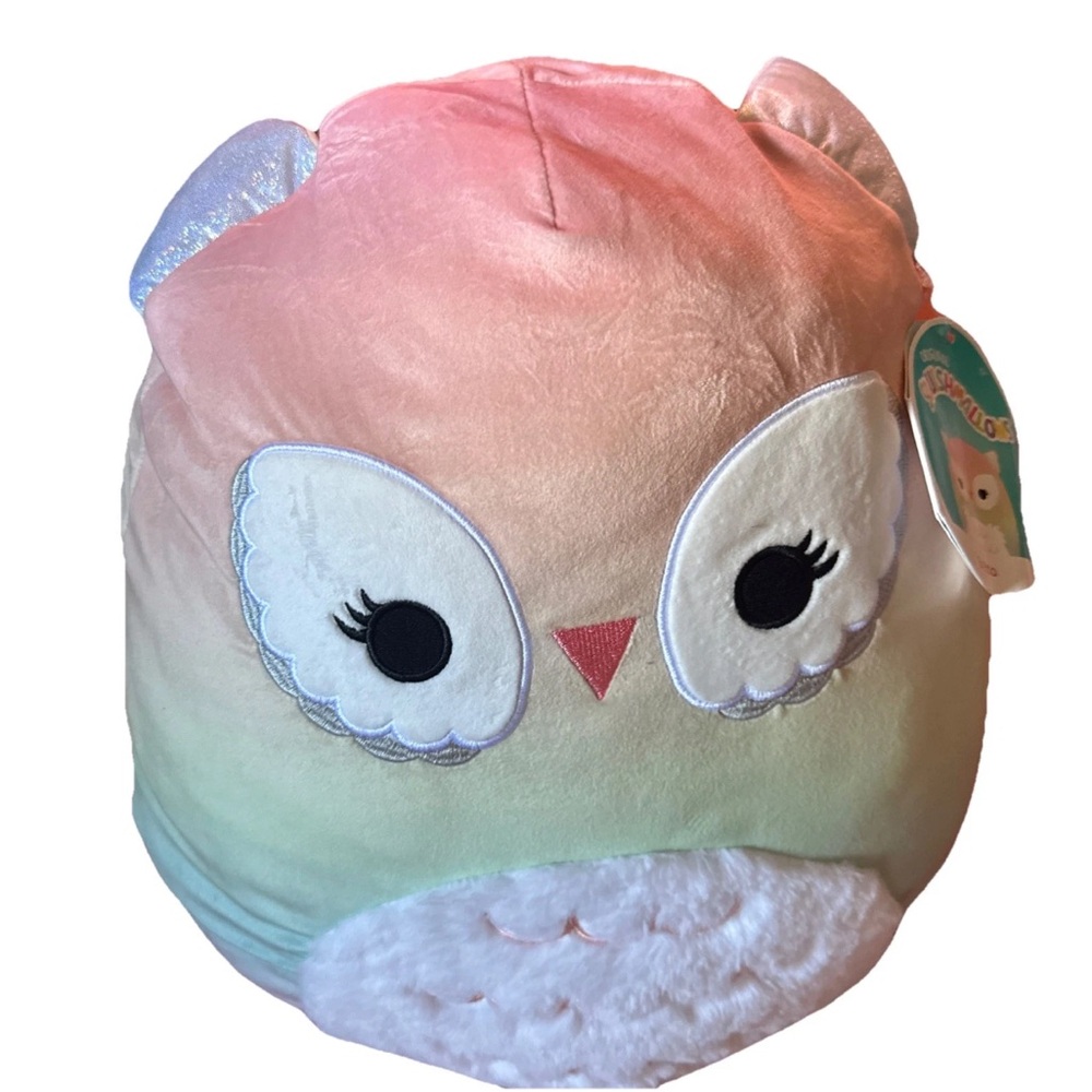 Squishmallows Britta Pastel Pink Peach & Mint Owl Plush
